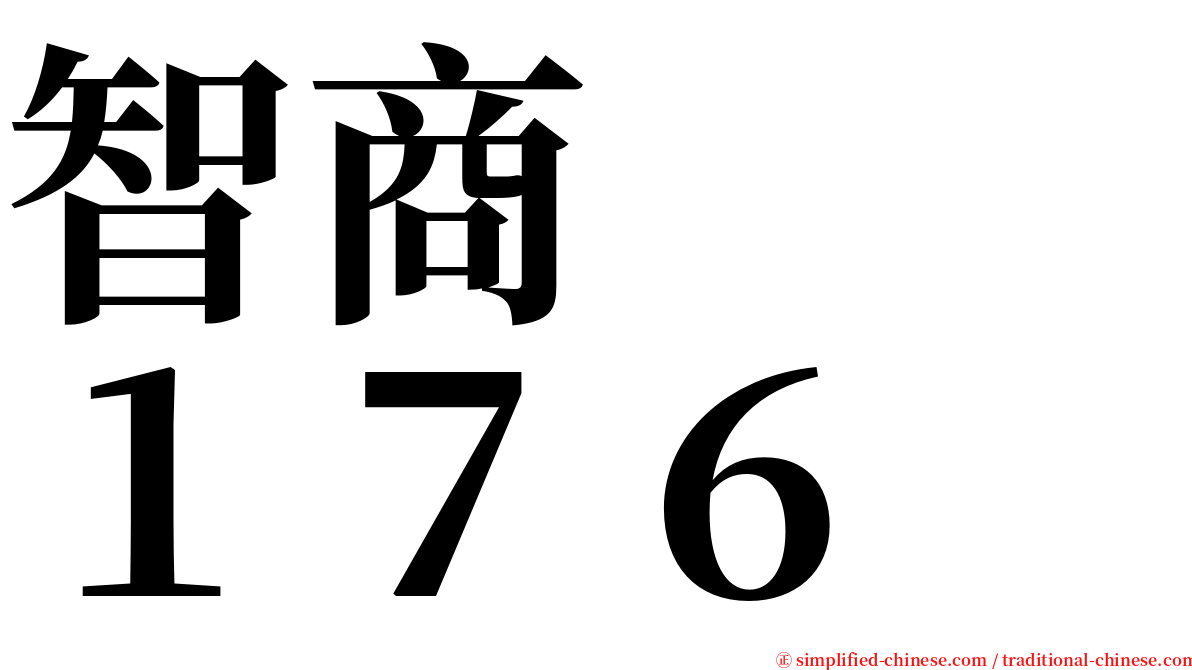 智商　　１７６ serif font